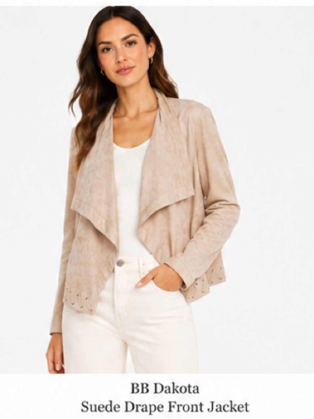 BB Dakota Womens Solid Long Sleeves Whipstitch Jacket Outerwear size L $180